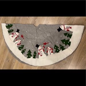 Crate & Barrel Snowman Tree Skirt